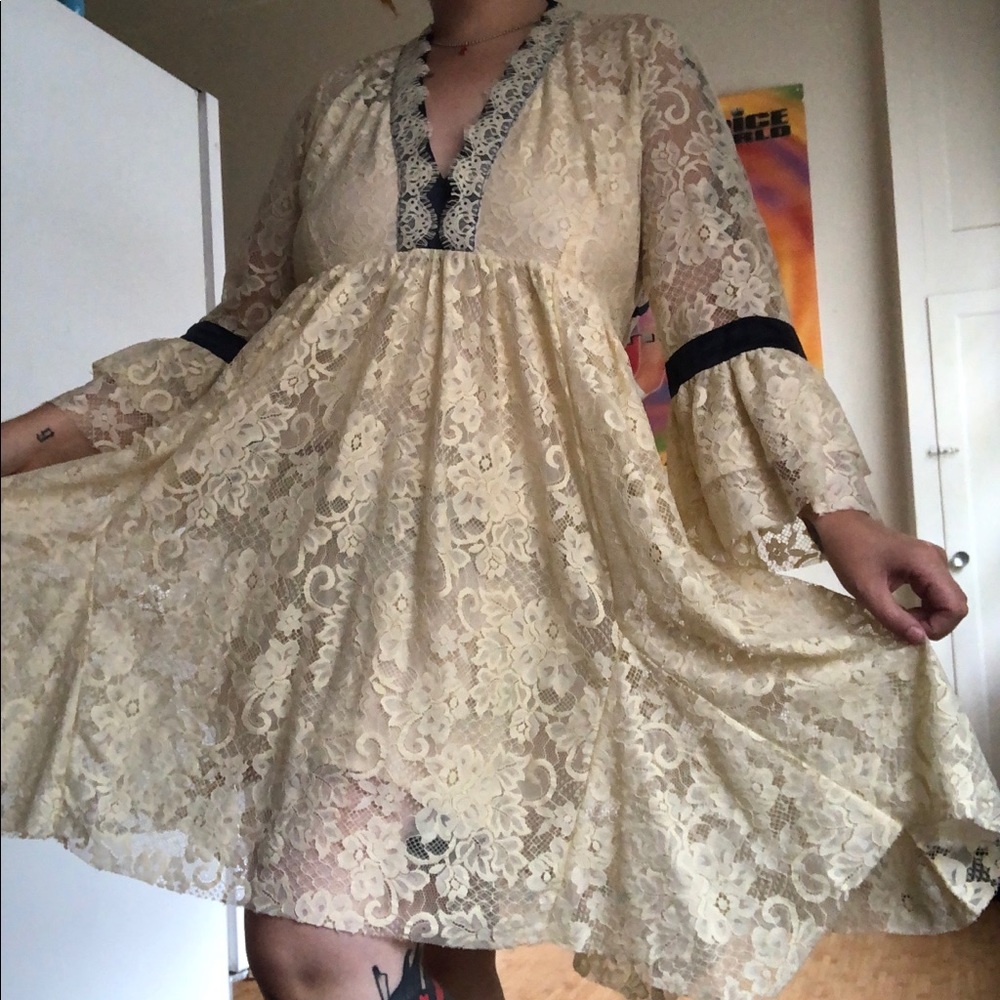 Free People 70s inspired lace dress